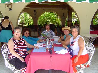 Group eating in Jamaica